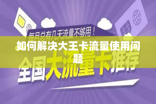 如何解决大王卡流量使用问题