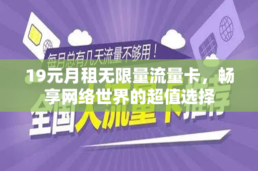 19元月租无限量流量卡，畅享网络世界的超值选择