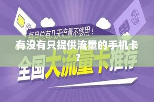 有没有只提供流量的手机卡？