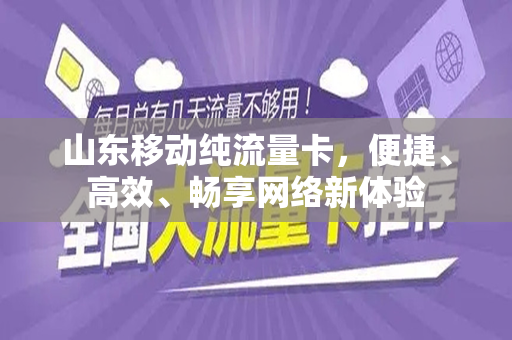 山东移动纯流量卡，便捷、高效、畅享网络新体验
