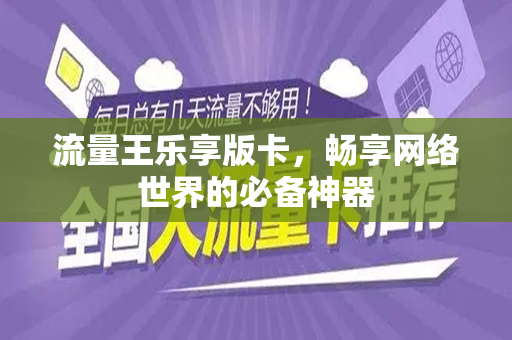 流量王乐享版卡，畅享网络世界的必备神器