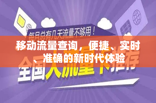 移动流量查询，便捷、实时、准确的新时代体验