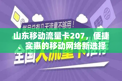 山东移动流量卡207，便捷、实惠的移动网络新选择