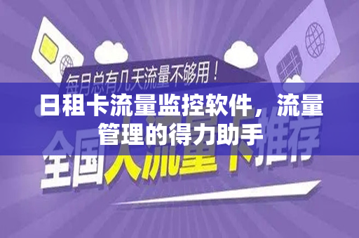 日租卡流量监控软件，流量管理的得力助手