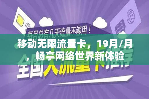 移动无限流量卡，19月/月，畅享网络世界新体验