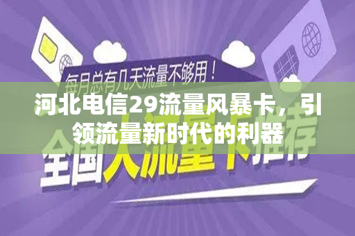 河北电信29流量风暴卡，引领流量新时代的利器