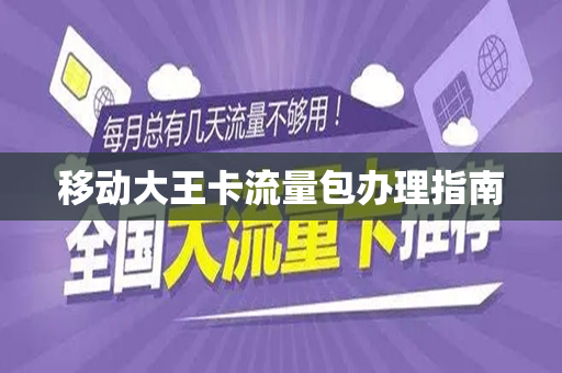 移动大王卡流量包办理指南
