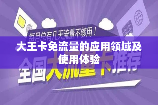 大王卡免流量的应用领域及使用体验
