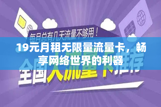 19元月租无限量流量卡，畅享网络世界的利器