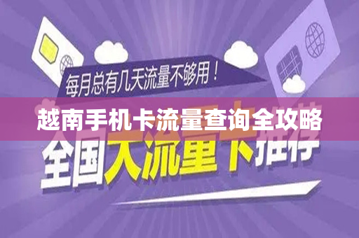越南手机卡流量查询全攻略