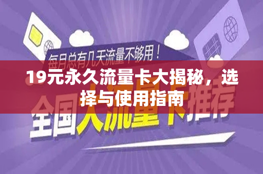 19元永久流量卡大揭秘，选择与使用指南