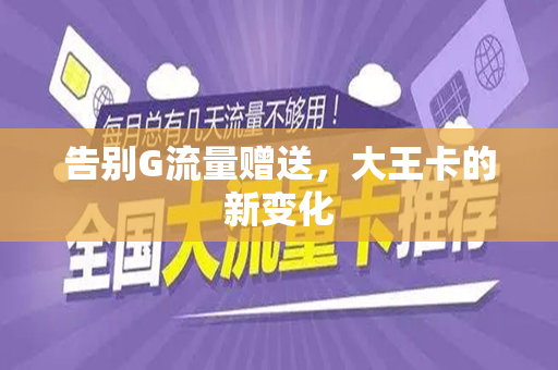 告别G流量赠送，大王卡的新变化