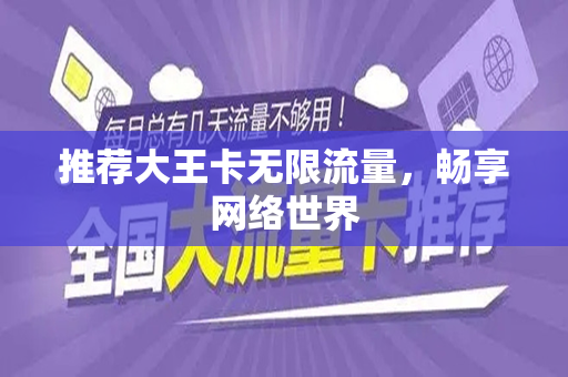 推荐大王卡无限流量，畅享网络世界