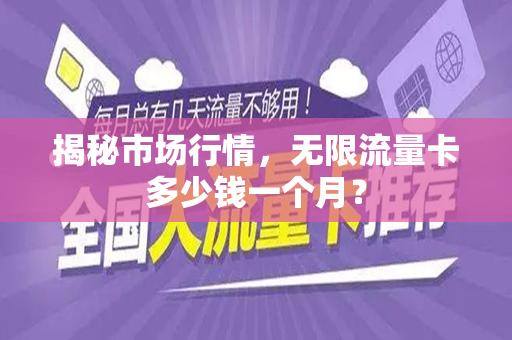 揭秘市场行情，无限流量卡多少钱一个月？