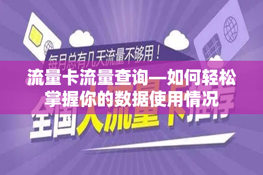 流量卡流量查询—如何轻松掌握你的数据使用情况