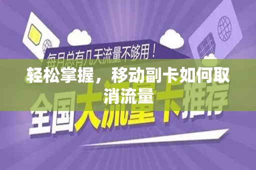 轻松掌握，移动副卡如何取消流量