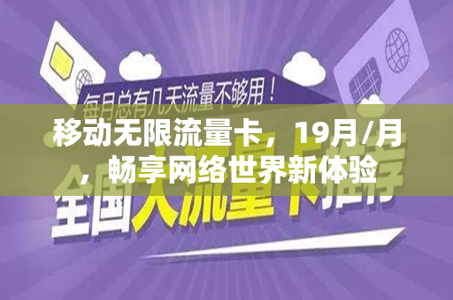 移动无限流量卡，19月/月，畅享网络世界新体验