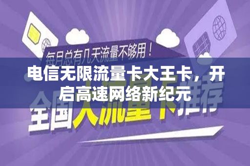 电信无限流量卡大王卡，开启高速网络新纪元