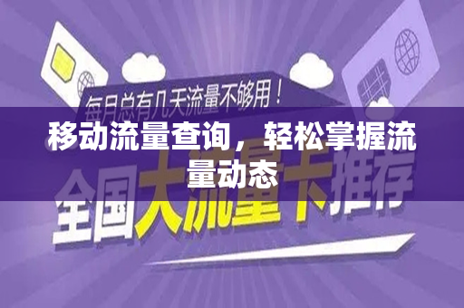 移动流量查询，轻松掌握流量动态