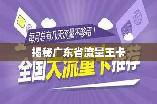 揭秘广东省流量王卡