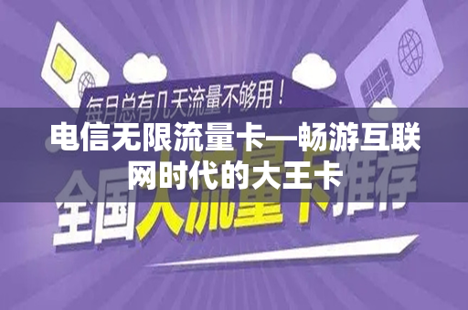 电信无限流量卡—畅游互联网时代的大王卡