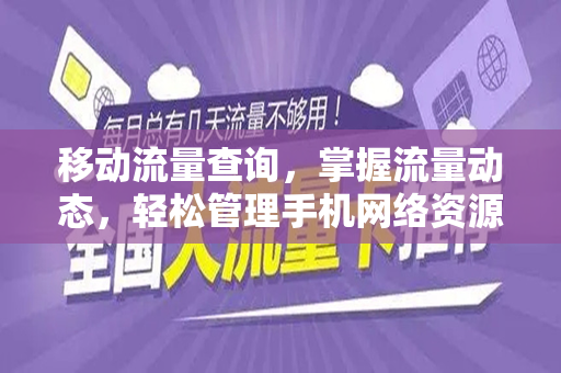 移动流量查询，掌握流量动态，轻松管理手机网络资源