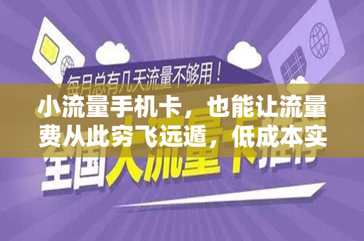 小流量手机卡，也能让流量费从此穷飞远遁，低成本实惠首选的深度分析