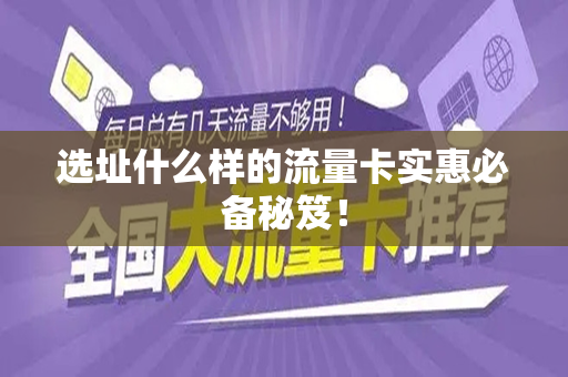 选址什么样的流量卡实惠必备秘笈！