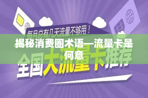揭秘消费圈术语—流量卡是何意