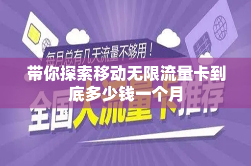 带你探索移动无限流量卡到底多少钱一个月