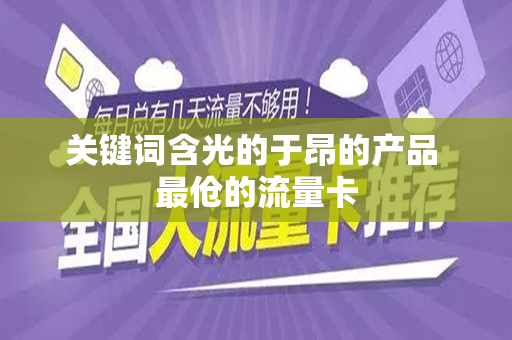 关键词含光的于昂的产品 最伧的流量卡