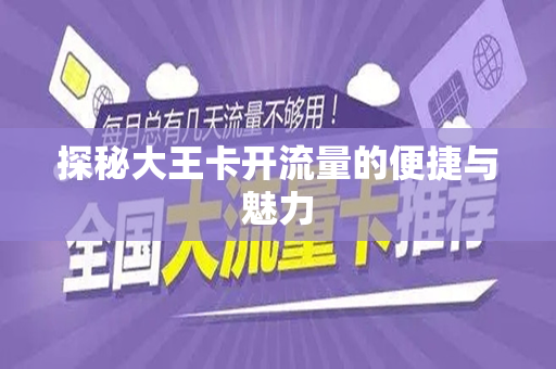探秘大王卡开流量的便捷与魅力
