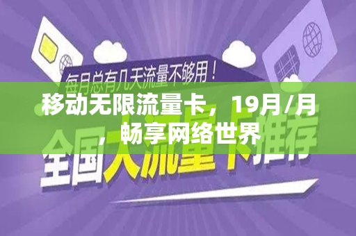 移动无限流量卡，19月/月，畅享网络世界