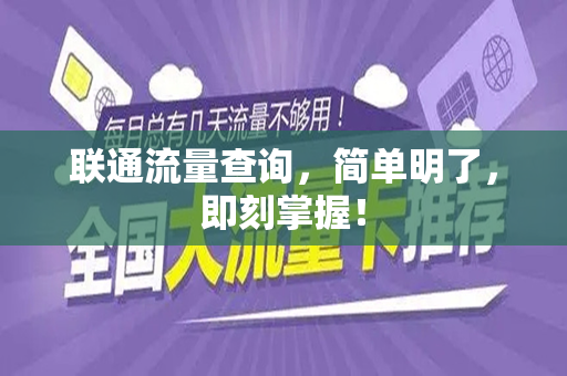 联通流量查询，简单明了，即刻掌握！