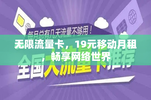 无限流量卡，19元移动月租，畅享网络世界