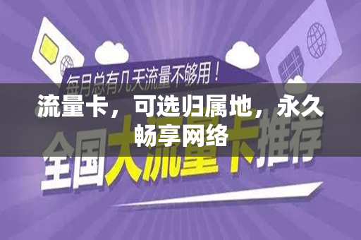 流量卡，可选归属地，永久畅享网络