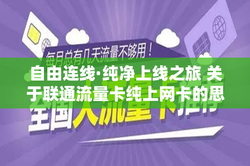 自由连线·纯净上线之旅 关于联通流量卡纯上网卡的思考与应用