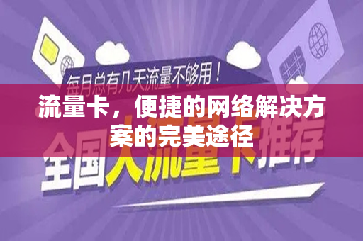 流量卡，便捷的网络解决方案的完美途径