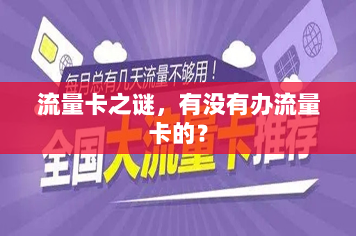 流量卡之谜，有没有办流量卡的？
