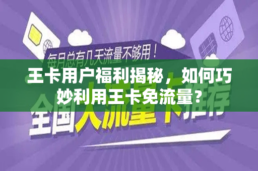 王卡用户福利揭秘，如何巧妙利用王卡免流量？