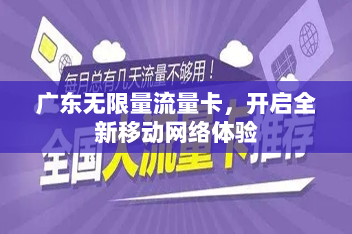 广东无限量流量卡，开启全新移动网络体验