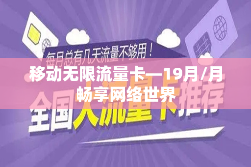 移动无限流量卡—19月/月畅享网络世界