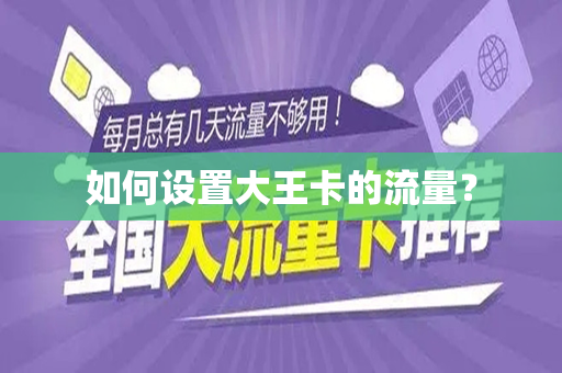 如何设置大王卡的流量？
