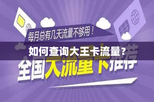 如何查询大王卡流量？