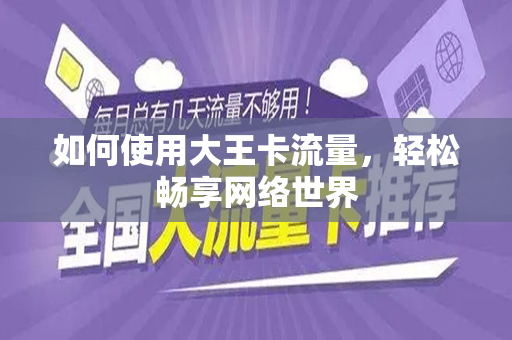 如何使用大王卡流量，轻松畅享网络世界