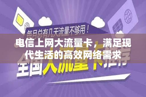 电信上网大流量卡，满足现代生活的高效网络需求