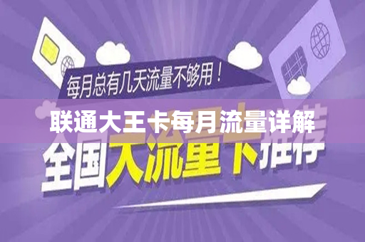 联通大王卡每月流量详解