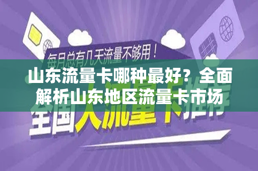 山东流量卡哪种最好？全面解析山东地区流量卡市场
