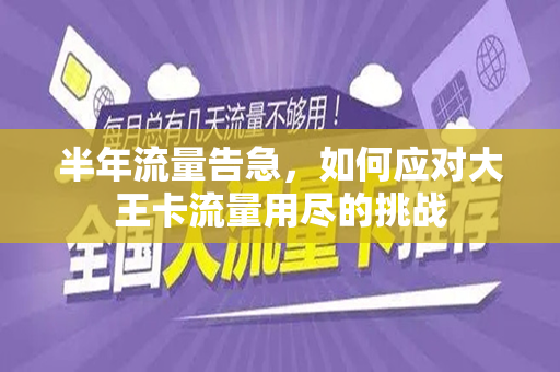 半年流量告急，如何应对大王卡流量用尽的挑战
