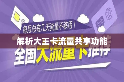 解析大王卡流量共享功能